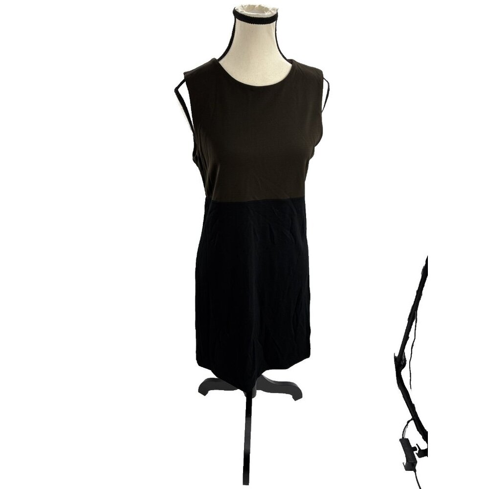 Banana Republic Womens Size 6 Dress Sleeveless Brown Black Colorblock Sheath